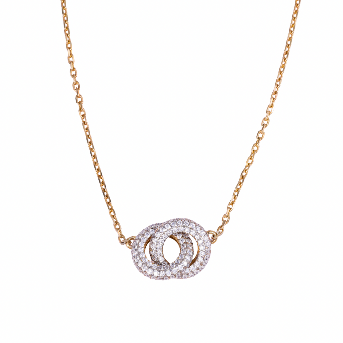 Elegant Double Loop Crystal Pendant