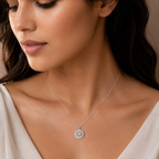 Celestial Halo Silver Necklace