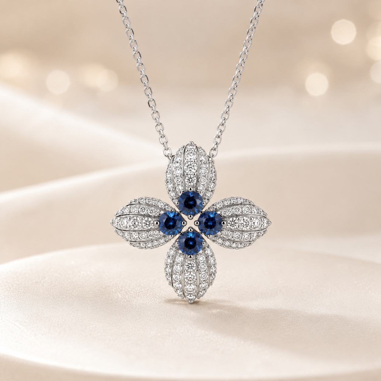 Rose Bloom Silver Pendant