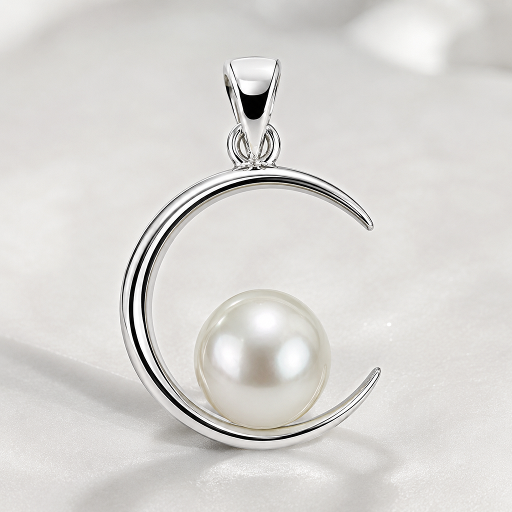 Moonlit Pearl Silver Pendant