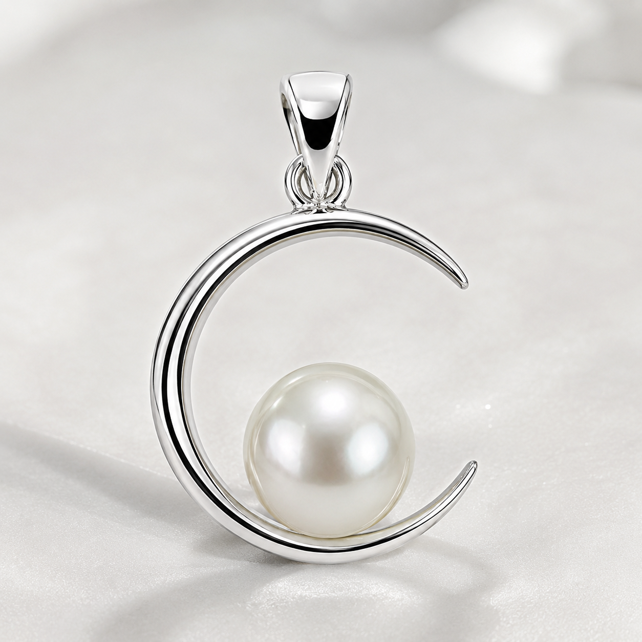 Moonlit Pearl Silver Pendant
