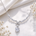 Royal Solitaire Silver Necklace