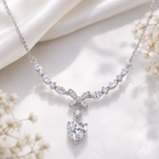 Royal Solitaire Silver Necklace