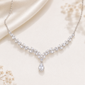 Floral Bloom Diamond Look Necklace